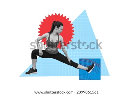 Similar – Image, Stock Photo Focused young sportswoman doing exercise with weight at home