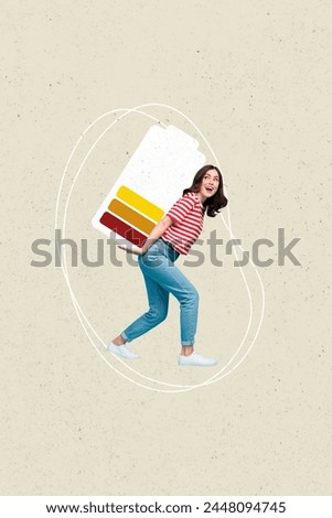 Similar – Image, Stock Photo woman charging batteries in the middle of nature