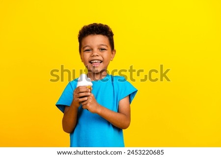 Similar – Image, Stock Photo portrait of cute afro kid girl outdoors doing picnic, holding mug of water, autumn season, beautiful trees background