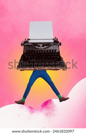 Similar – Image, Stock Photo Anonymous male writer typing on old fashioned typewriter