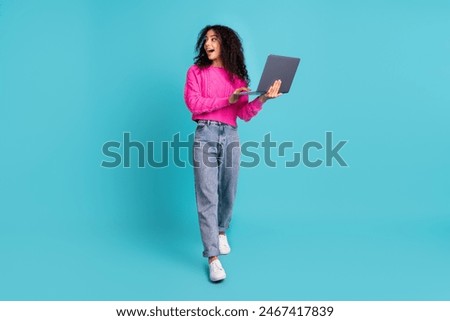 Similar – Image, Stock Photo Stylish black woman walking on city road with shadow