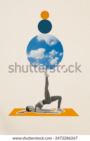 Similar – Image, Stock Photo Sportswoman lying on sports ground near basketball