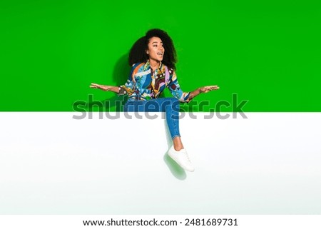 Similar – Image, Stock Photo Girls climb a fence in the spring in the garden.The concept of childhood, cheerfulness, carefree.