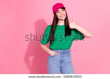 Similar – Image, Stock Photo Junge Frau mit Mütze hockt nachts angeleuchtet in orangem Laternenlicht auf einem Zebrastreifen in der Stadt