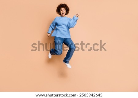 Similar – Image, Stock Photo Eccentric ethnic woman in abandoned building