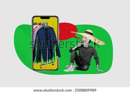 Similar – Image, Stock Photo Anonymous guy sitting on motorbike and admiring sea