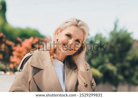 Similar – Image, Stock Photo Dreamy female resting on inflatable mattress