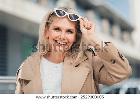 Similar – Image, Stock Photo Dreamy female resting on inflatable mattress