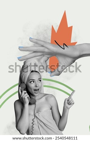 Image, Stock Photo Woman with turban speaking on mobile phone