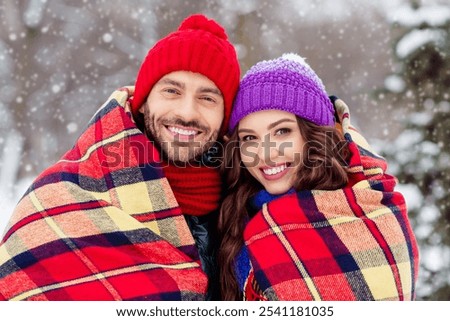 Similar – Image, Stock Photo Two blankets of snow met