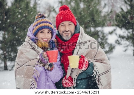 Image, Stock Photo Two blankets of snow met