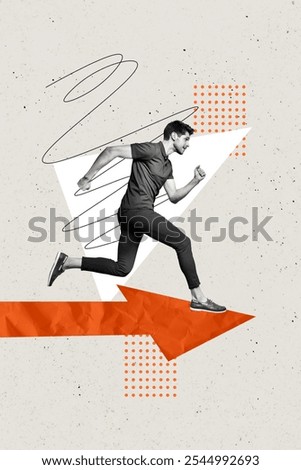 Similar – Image, Stock Photo Arrow shows a man the way