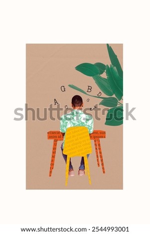 Similar – Image, Stock Photo Anonymous male writer with cardboard box near vintage typewriter