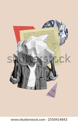 Similar – Image, Stock Photo Faceless woman learning lettering at table