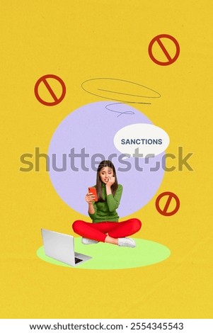 Similar – Image, Stock Photo Despair female surfing laptop and communicating on mobile