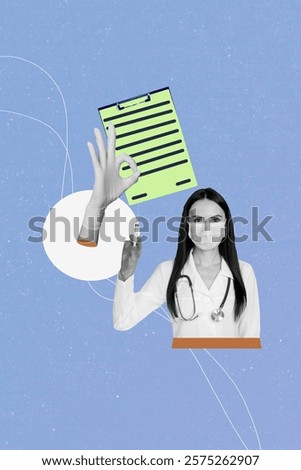Similar – Image, Stock Photo Serious vaccinated girl with band aid on arm