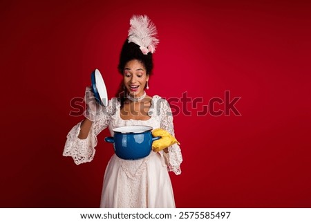 Similar – Image, Stock Photo Young woman discovering a remote beach