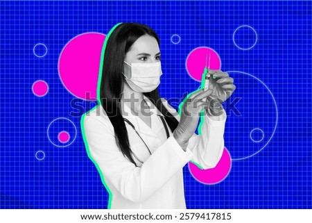 Similar – Image, Stock Photo Serious vaccinated girl with band aid on arm