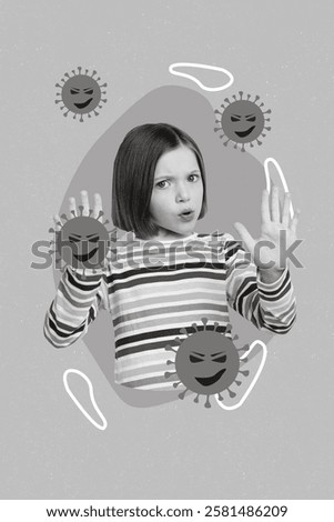 Similar – Image, Stock Photo Serious vaccinated girl with band aid on arm