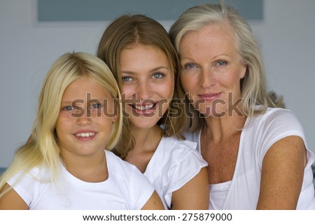 Portrait of mother, daughter and grand-daughter.