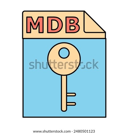 Secure MDB File. Icon of Database Security and Encryption