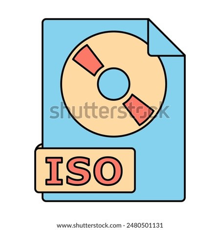 ISO File Icon. Downloadable disc image file format for software and data