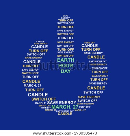 Save energy symbol with typography style. Easy to edit with vector file. Can use for your creative content. Especially about Earth hour day campaign in this march.
