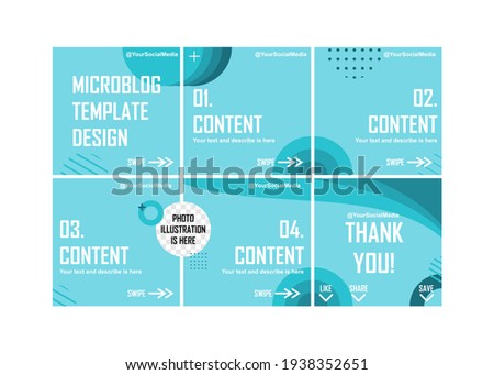 Creative blue microblog template design. Easy to edit with vector file. Can use for your creative content. Especially for social media post.