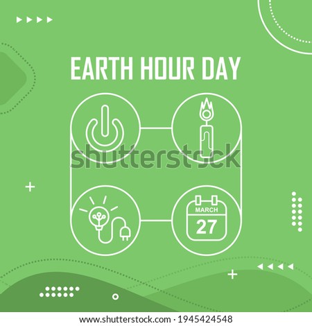 Earth hour day banner design. Easy to edit with vector file. Can use for your creative content. Especially for about earth hour day campaign in this march.