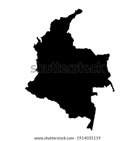 Map of Colombia black silhouette design on white background