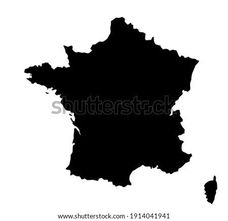 black silhouette design of paris France map on white background
