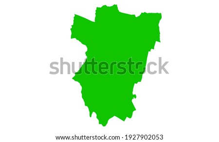Green silhouette of tucuman city map in Argentina on white background