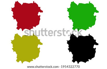 Silhouette design of Kayes city map in Mali with white background