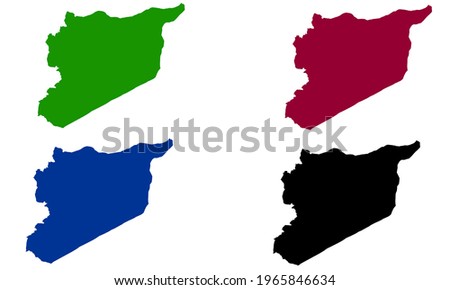 design silhouette of the state map of Syria in the Middle East with white background