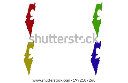 silhouette map of the state of Israel in the middle east