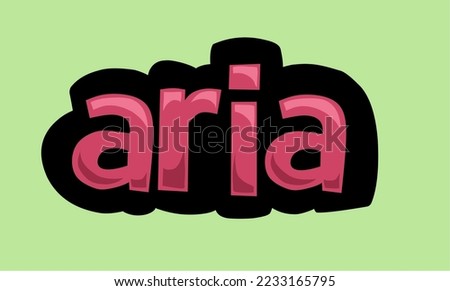 ARIA writing vector design on a green background very simple and very cool