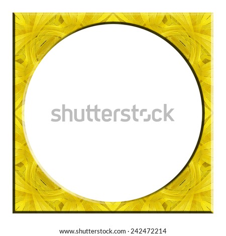 circle frame from color wooden isolated on white background