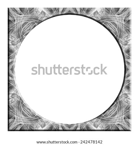 circle frame from wooden isolated on white background