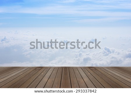 wooden terrace and sky