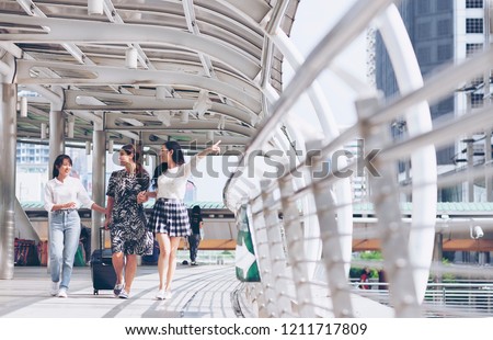 Similar – Image, Stock Photo Anonymous girl in airport terminal