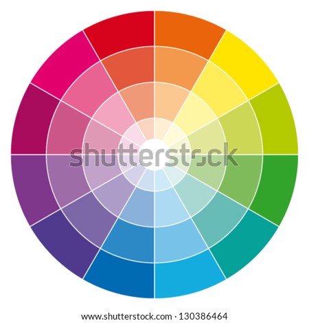 Color wheel. Vector illustration guide.