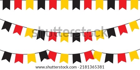 Black red and yellow party garlands with pennants. Vector buntings set II. ストックフォト © 