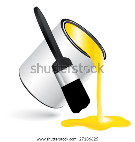 Yellow paint and splatter vector illustration
