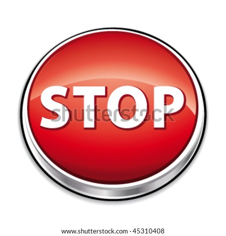 Red Stop Button Concept. Vector Illustration. - 45310408 : Shutterstock