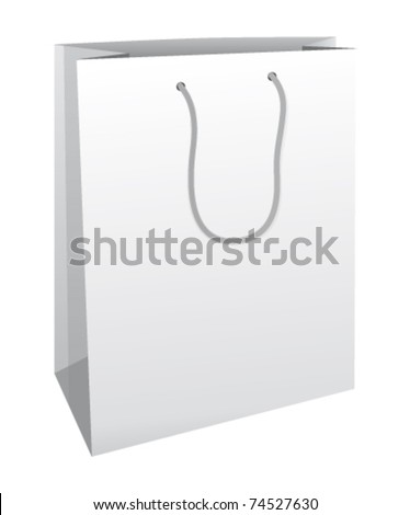 White Classy Shopping Bag. Vector Icon. - 74527630 : Shutterstock