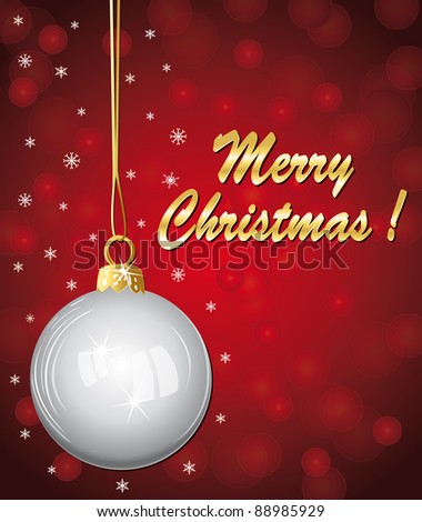 Merry Christmas ! Golden And Red Elegant Greeting Card. Stock Photo 88985929 : Shutterstock