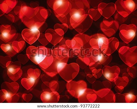 Beautiful Red Hearts Lens Background. Stock Photo 93772222 : Shutterstock