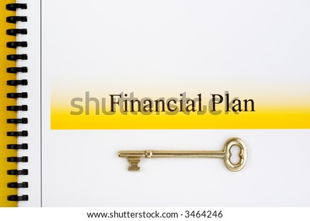 Financial plan - your golden key to freedom. Brochure is our  design - no copyright issues.