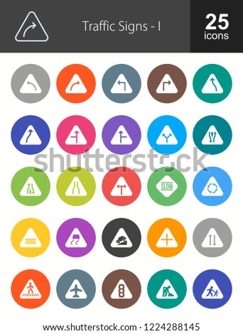 Traffic Signs Filled Circle Icons