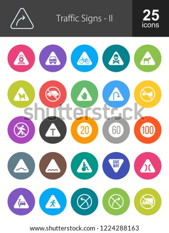 Traffic Signs Filled Circle Icons